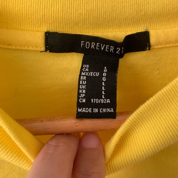 Forever 21 || Yellow long sleeve Wasted Youth crop - Picture 2 of 4